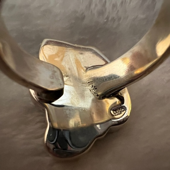 ❤️ Golden Hills Turquoise 925 Cluster Ring Sz 7.5 Adjustable Southwestern 7.6gm - Picture 7 of 10